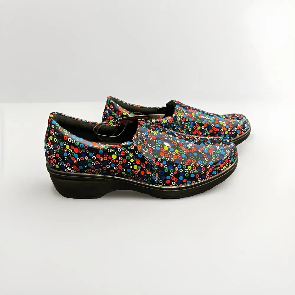 NWT Easy Street Easy Works Tiffany Women’s Clogs Slip Resistant Polka Dot 10W